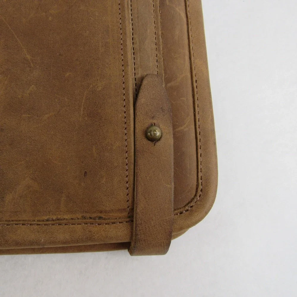 IPad Tablet Case Sleeve Temple Brown Oiled Leather WWII Canvas Shoulder Strap
